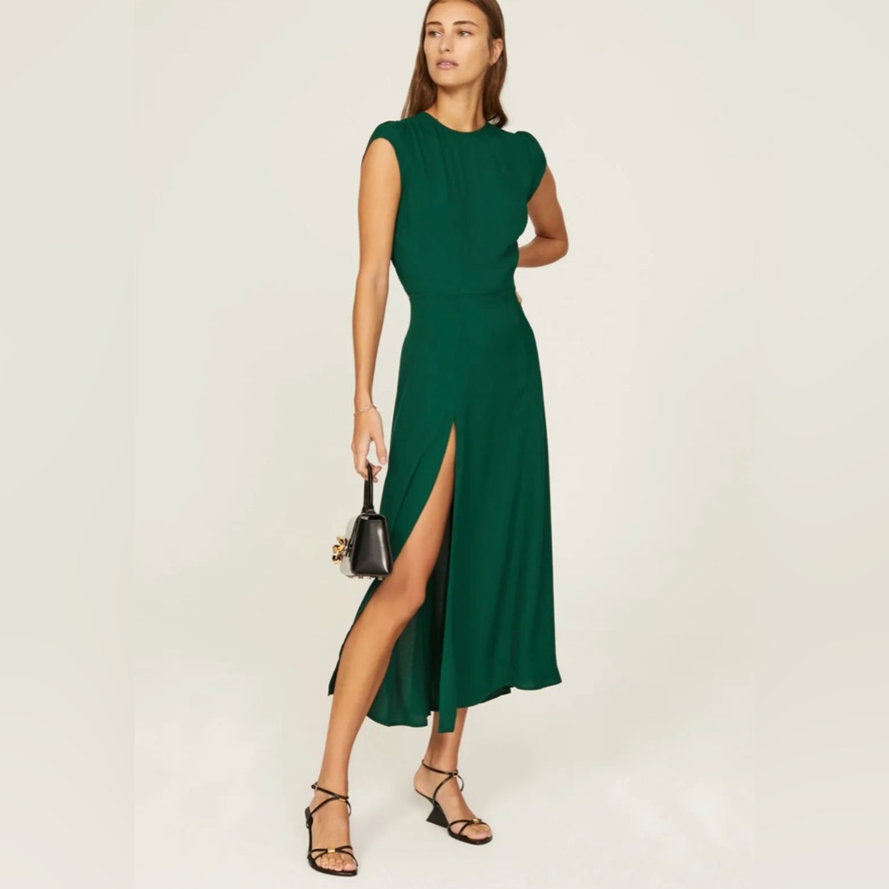 Reformation Gavin Dress in Emerald